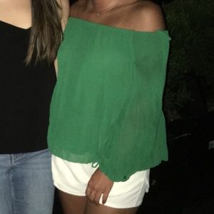 Aritzia Wilfred talence blouse off shoulder pleated top